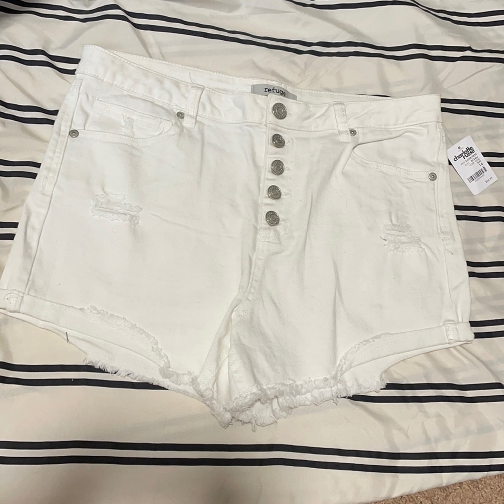 High waisted denim shorts